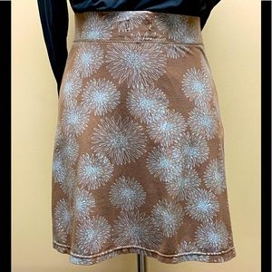 Alpine Design Brown & Blue Cotton Skater Skirt M